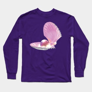 Beautiful Pink Pearl In A Shell Long Sleeve T-Shirt